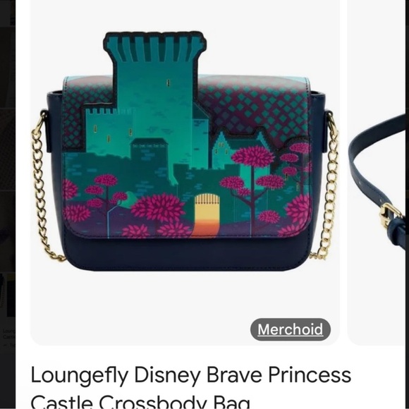LOUNGEFLY BRAVE PRINCESS CASTLE bag. Chain strap detail!! New tags!!!! - Picture 6 of 10
